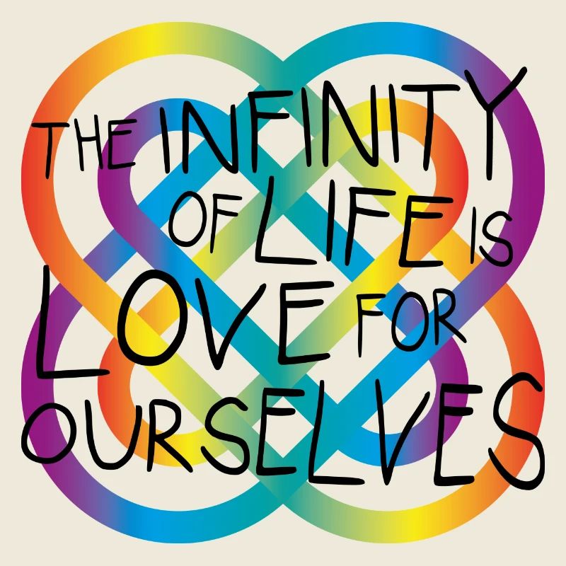 INFINITY 07 words rainbow black