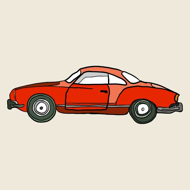 Roter Oldtimer Seitenansicht