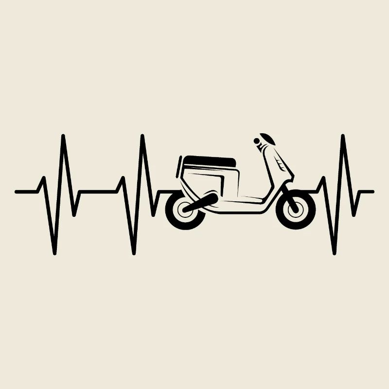 Herzschlag puls symbol roller scooter moped Icon