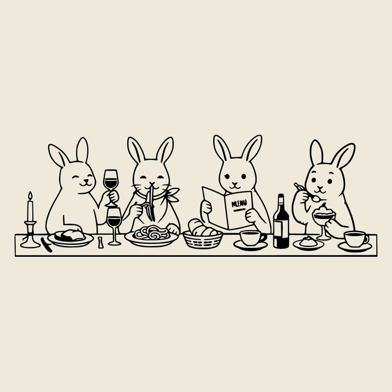 Lapins à table