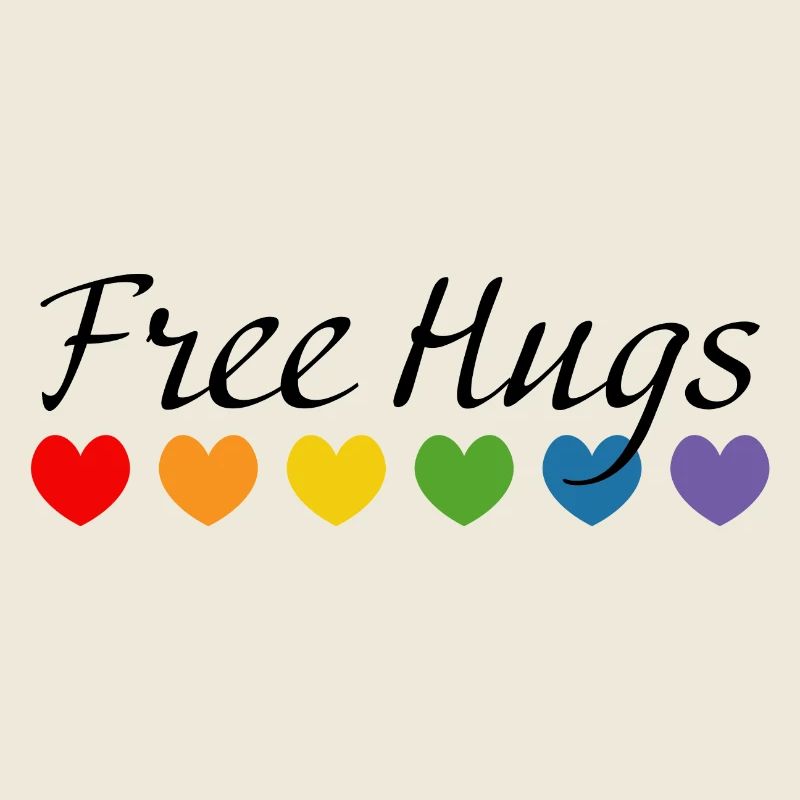 Regenbogenherzchen LGBT tshirt queer Free Hugs
