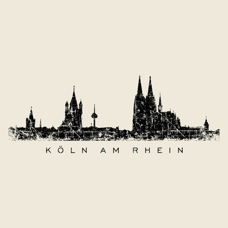 Köln am Rhein Kölner Skyline (Vintage Schwarz)