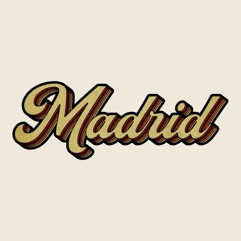 Écriture rayée rétro de Madrid