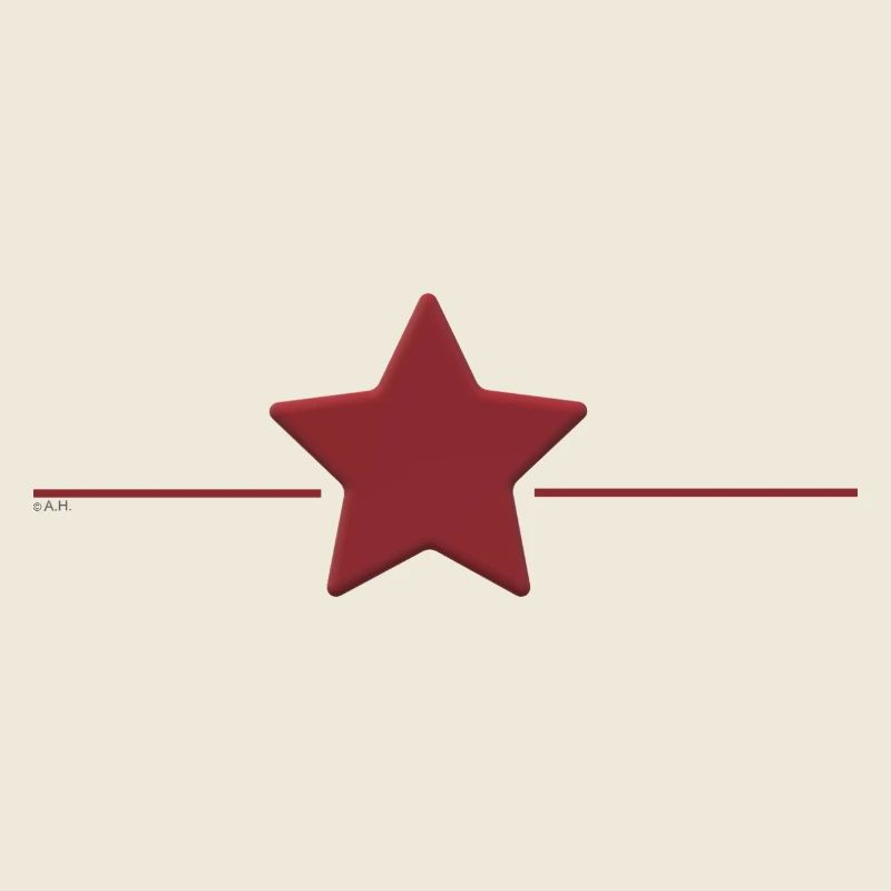 Étoile rouge avec ligne de bord
