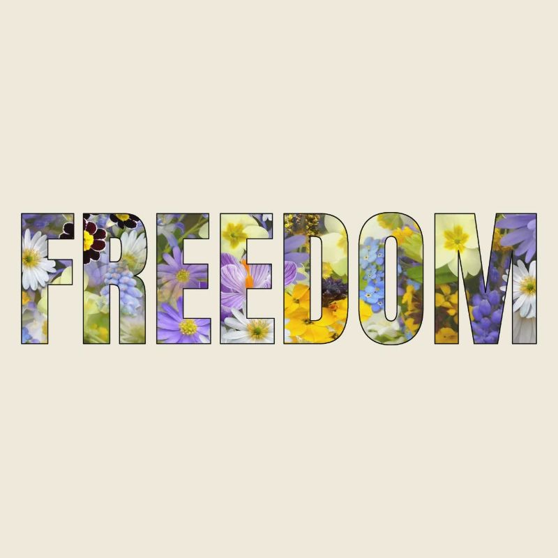 Freedom texte en fleurs