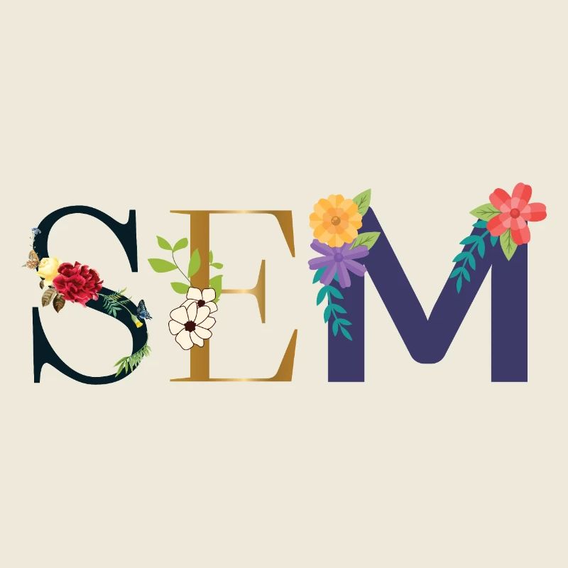 SEM Name mit Blumen geschmückt