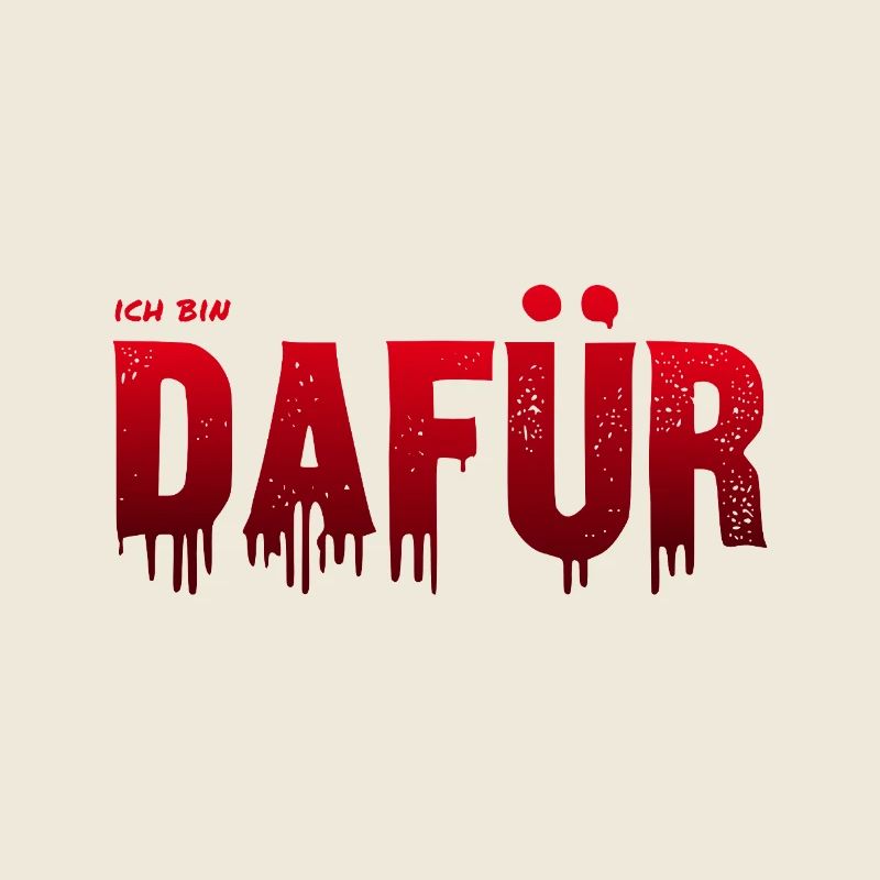 Ich bin dafür - positive rote Typografie