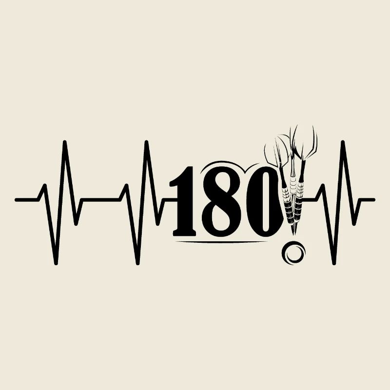 180 fléchettes flèches icône de symbole d’équipe pulsation battement de cœur