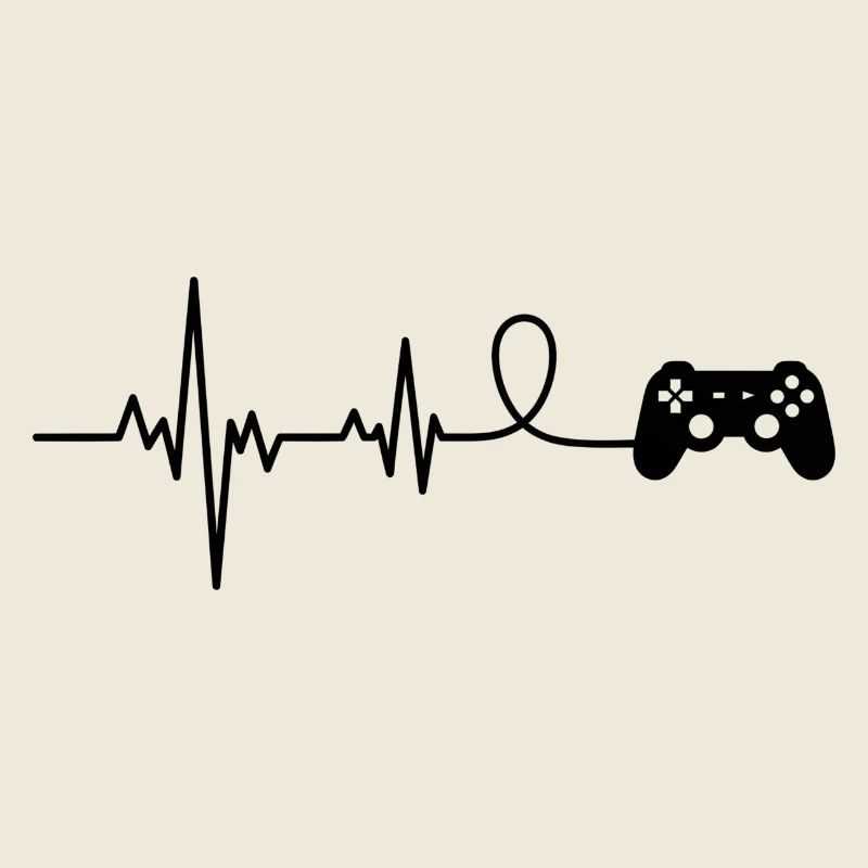 Game Controller Gamer Heartbeat Funny