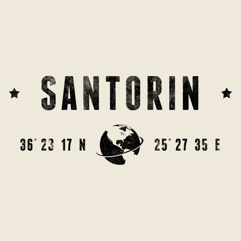 Santorini Stylized Geographical Coordinates