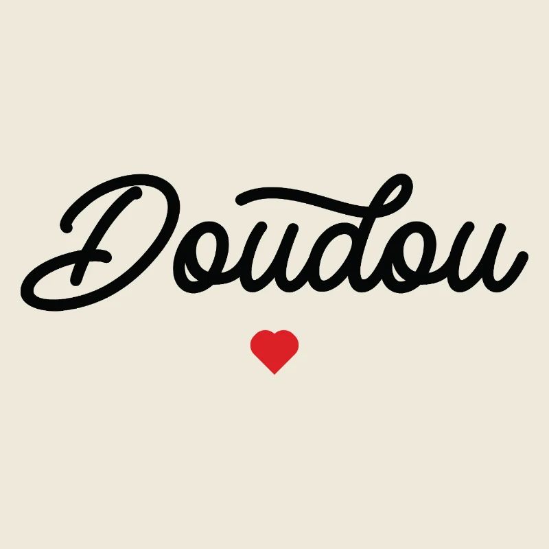 Doudou Coeur Script Noir