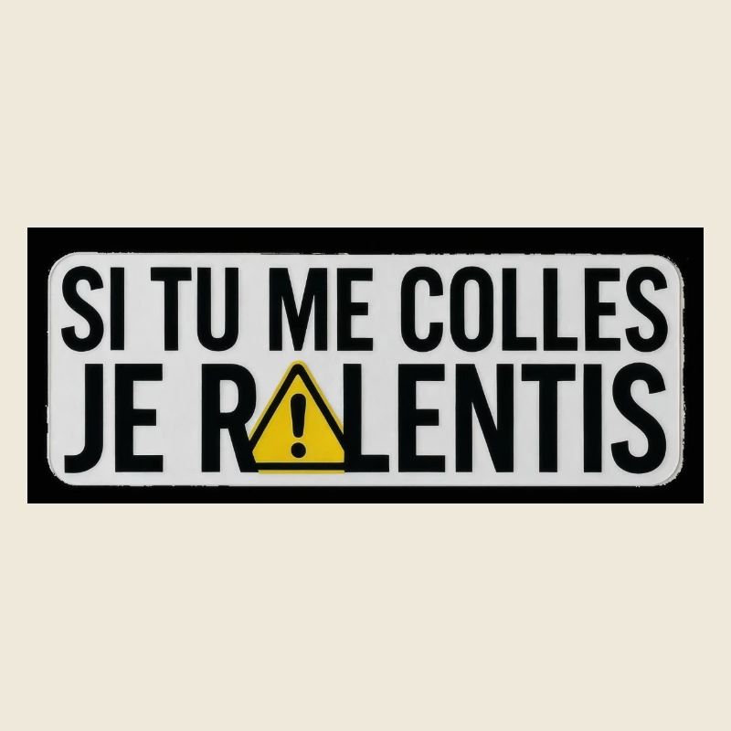 Si Tu Me Colles Je Ralentis (triangle jaune)