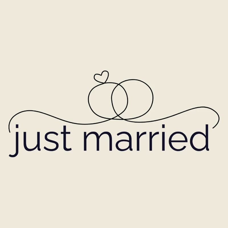 Frisch verheiratet - Liniendesign mit Trauring!