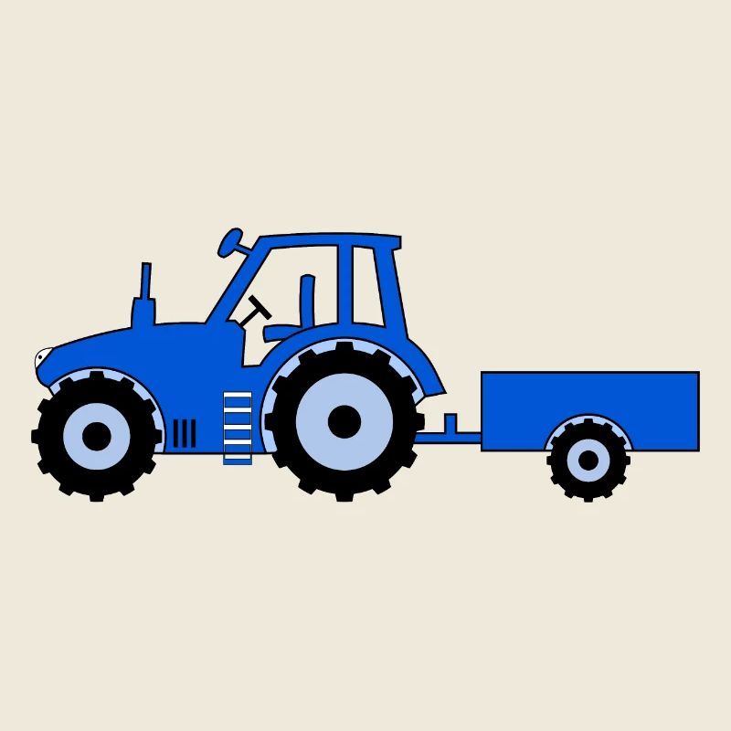 Traktor mit Anhänger blau