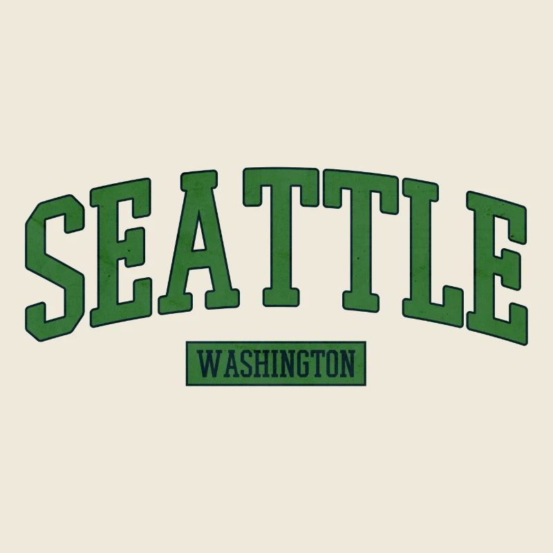 Seattle Schriftzug Grün