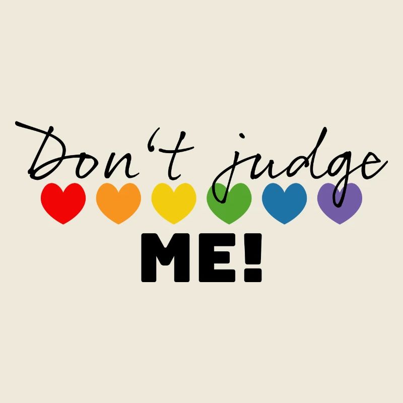 Regenbogenherzchen dont judge me schwarz