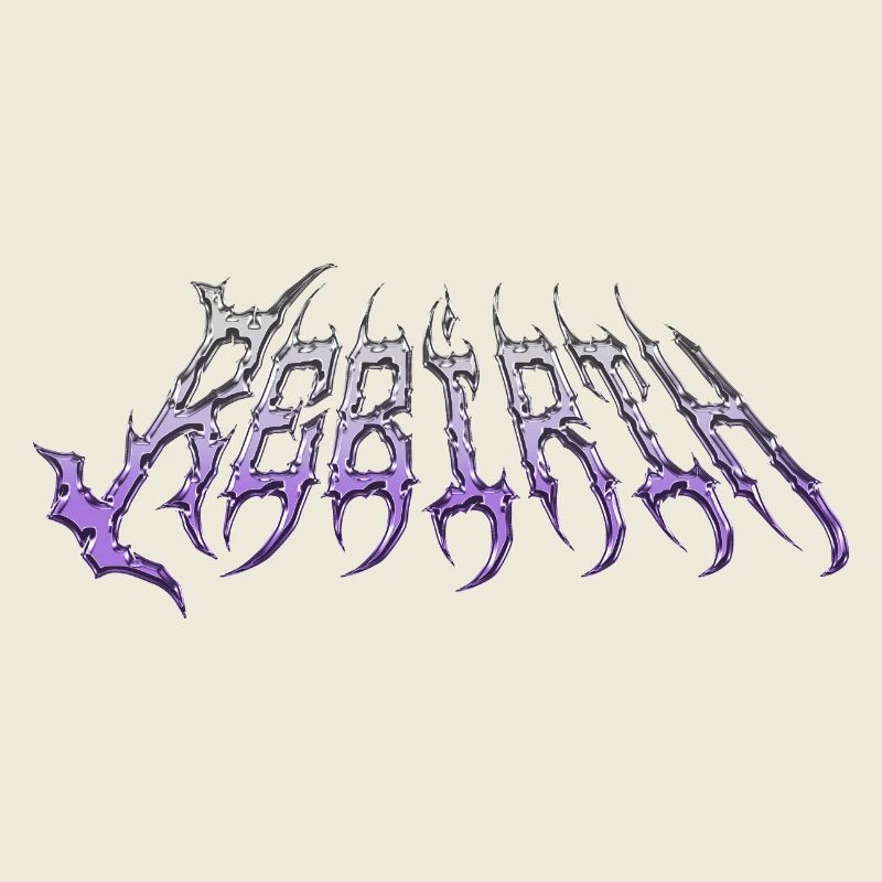 Rebirth – kaltmetallischer Chromtext