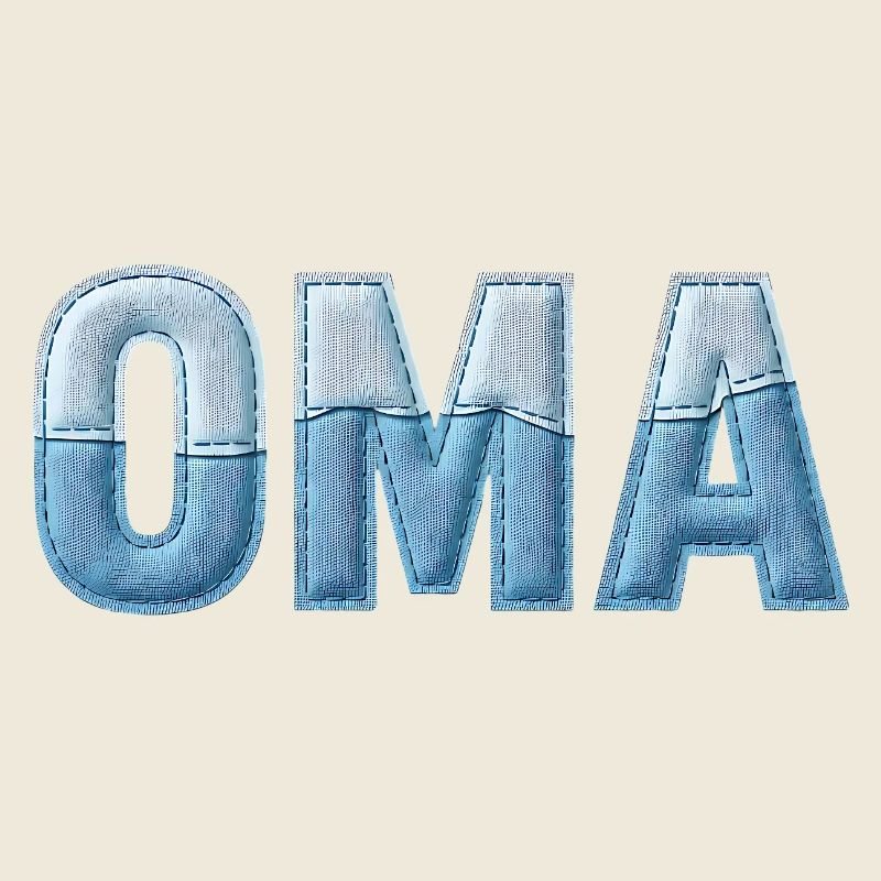 Oma Denim Schriftzug Patchwork Trend