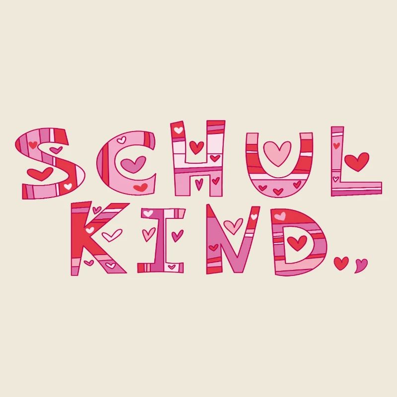 Schulkind mit Herzchen 