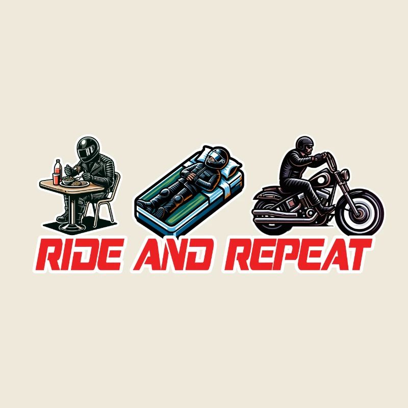 Eat Sleep Ride Repeat Motorrad & Biker Spruch