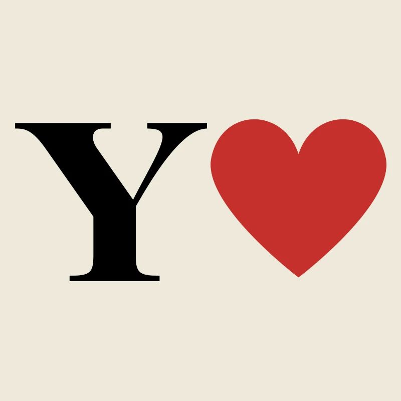 Letter y red heart