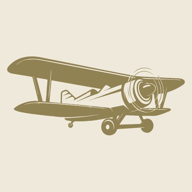 Biplane Pilot Retro Minimalist