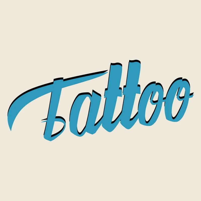 Tattoo Script in Teal