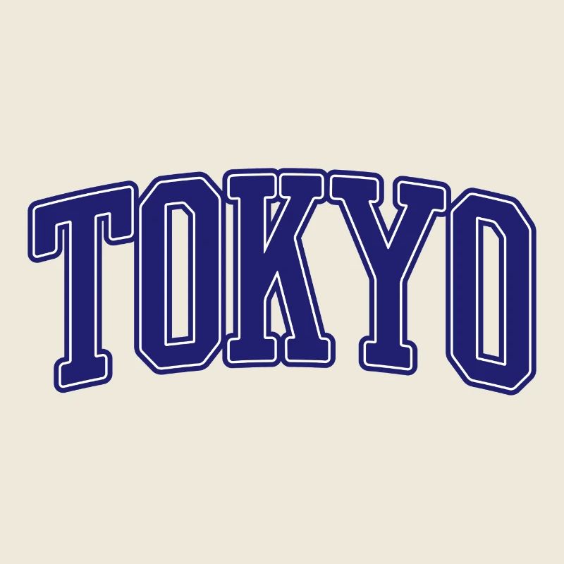 Lettrage bleu de la Varsity de Tokyo
