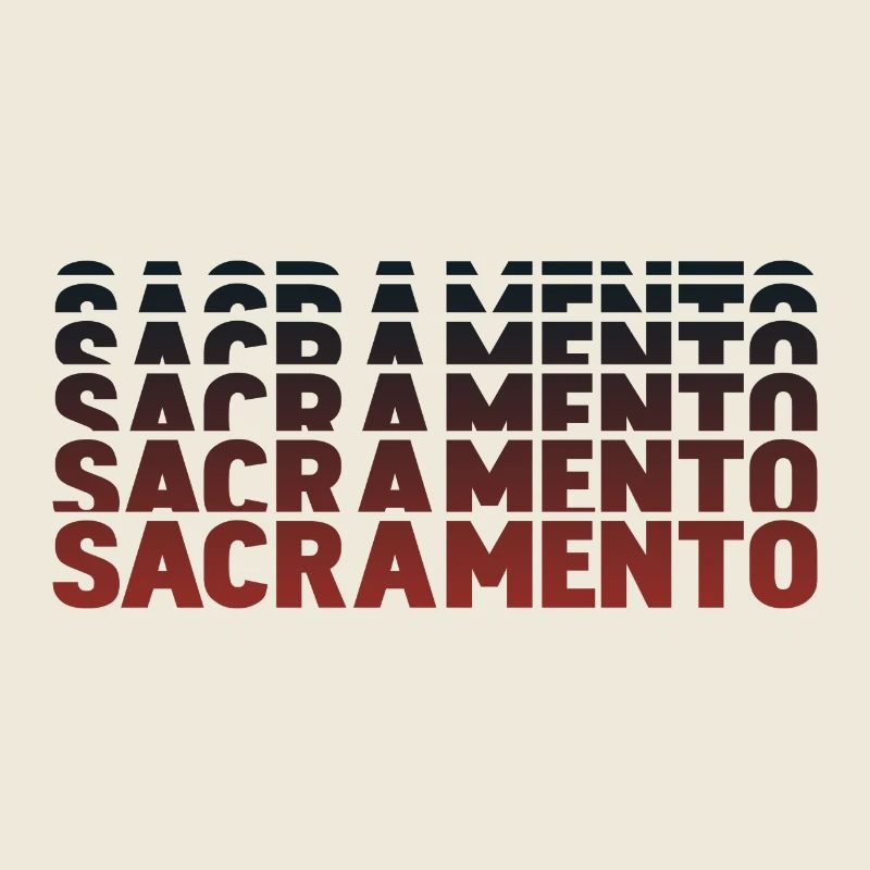 Multiples de lettrage dégradé de Sacramento