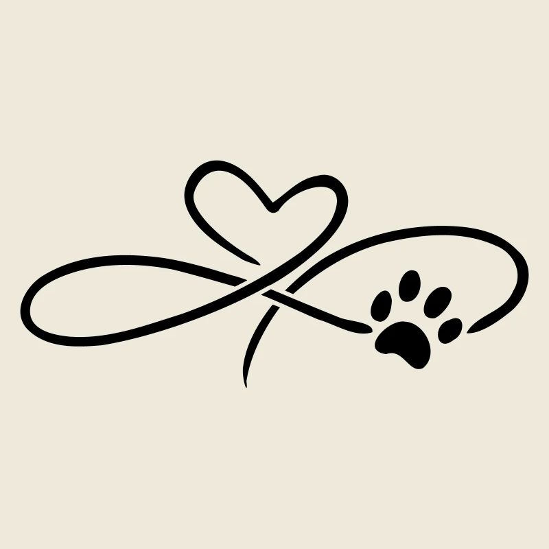 Infinity Herz mit Pfote Hund Katze