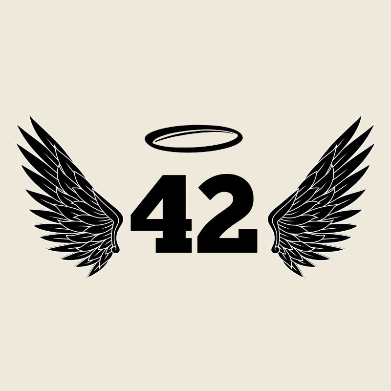 Nummer 42 Engel - Flügel zum 42. Geburtstag