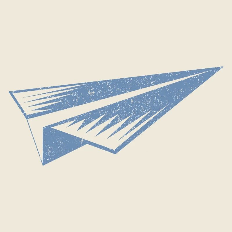 Paper airplane silhouette grunge style