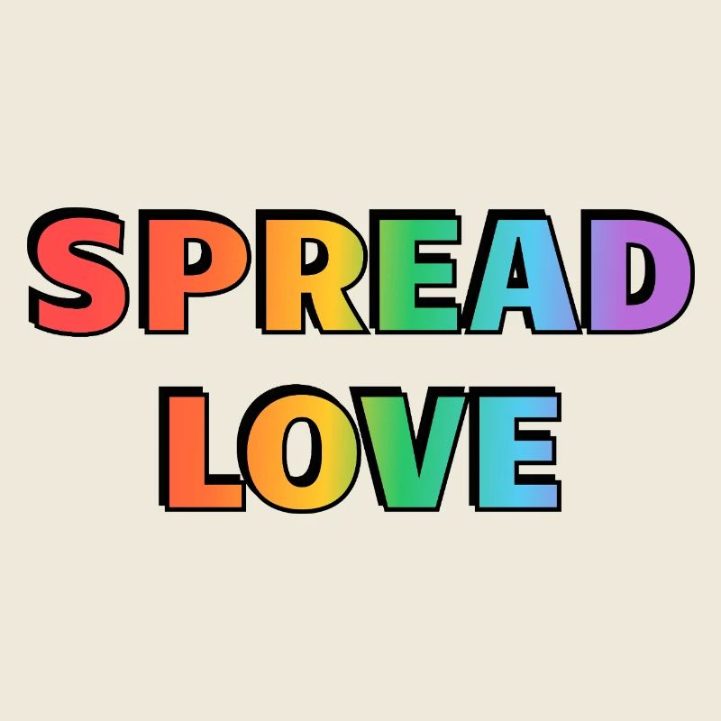 Typographie arc-en-ciel Spread Love