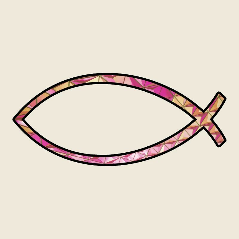 Ichtus fish (diamond, pink)