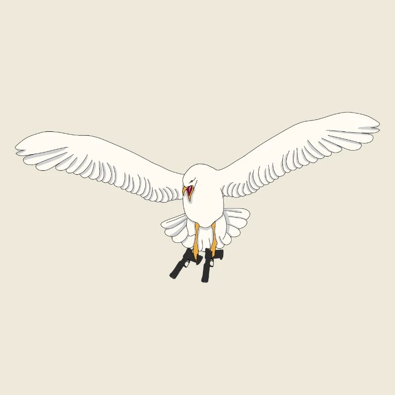 Möwe mit Pistolen