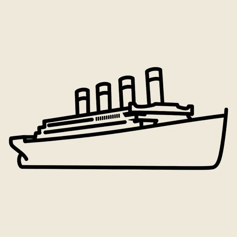 Titanic 1912 Legendärer Ozeandampfer Silhouette