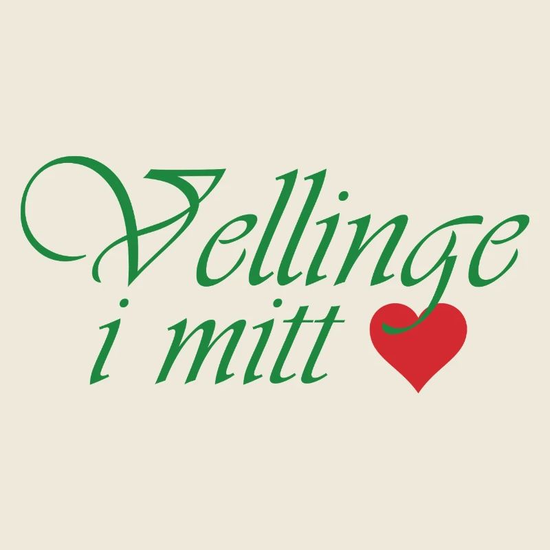 Vellinge in my heart – green calligraphy
