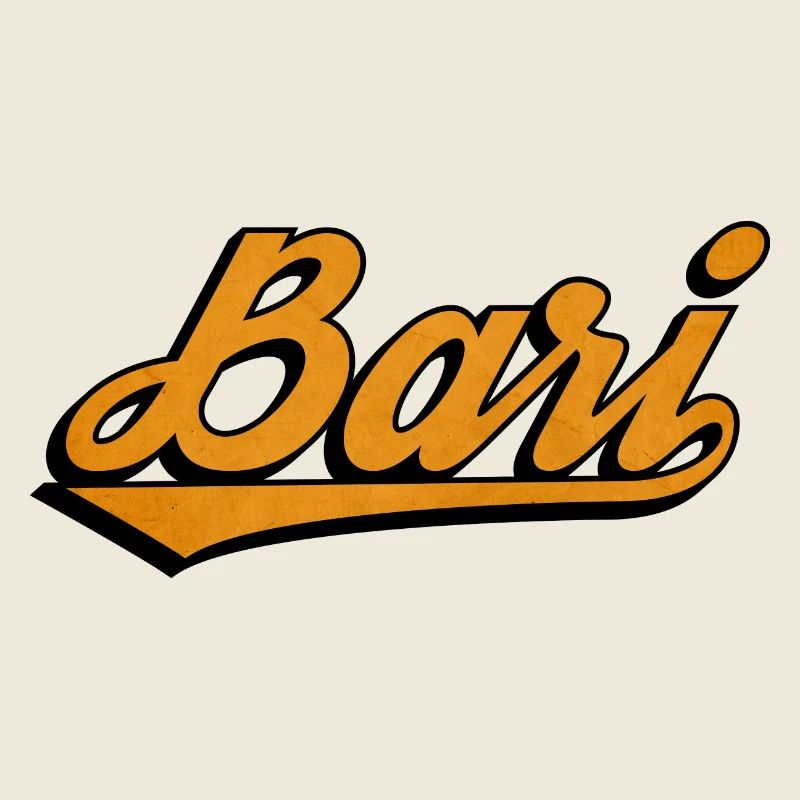 Écriture bari : logo rétro orange