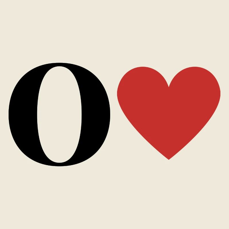 Letter o red heart