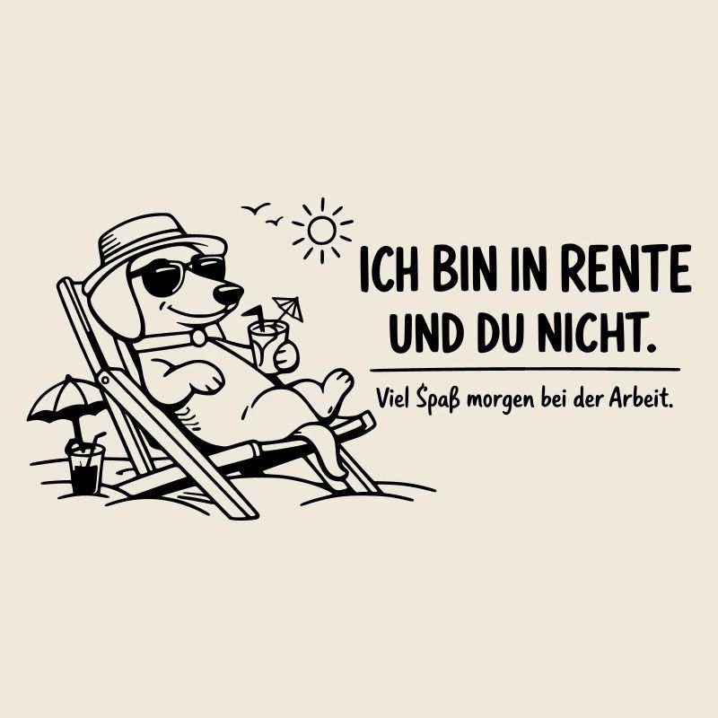 Lustiges Rentner Bild Spruch Dackel