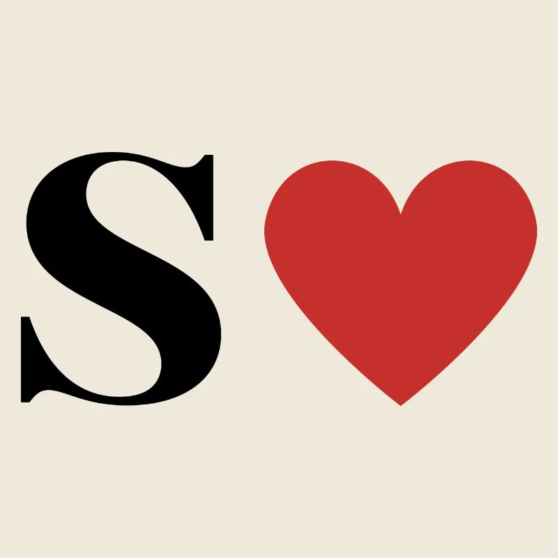 Letter s red heart