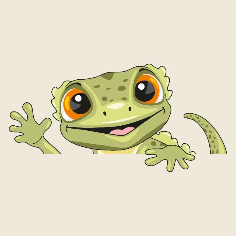 Spähender lustiger Willkommensgecko