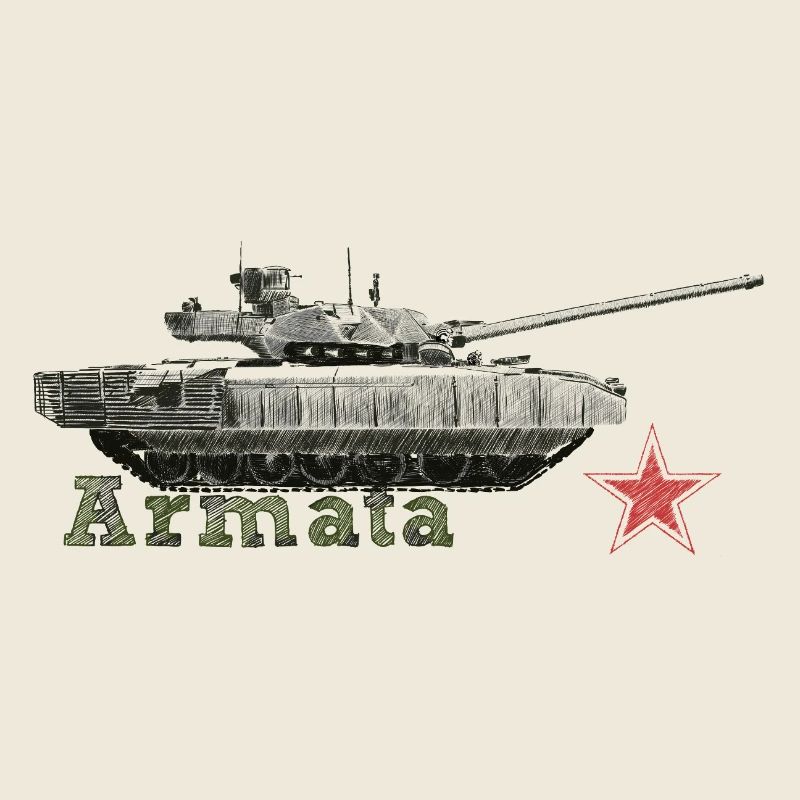 Panzer Silhouette mit rotem Stern