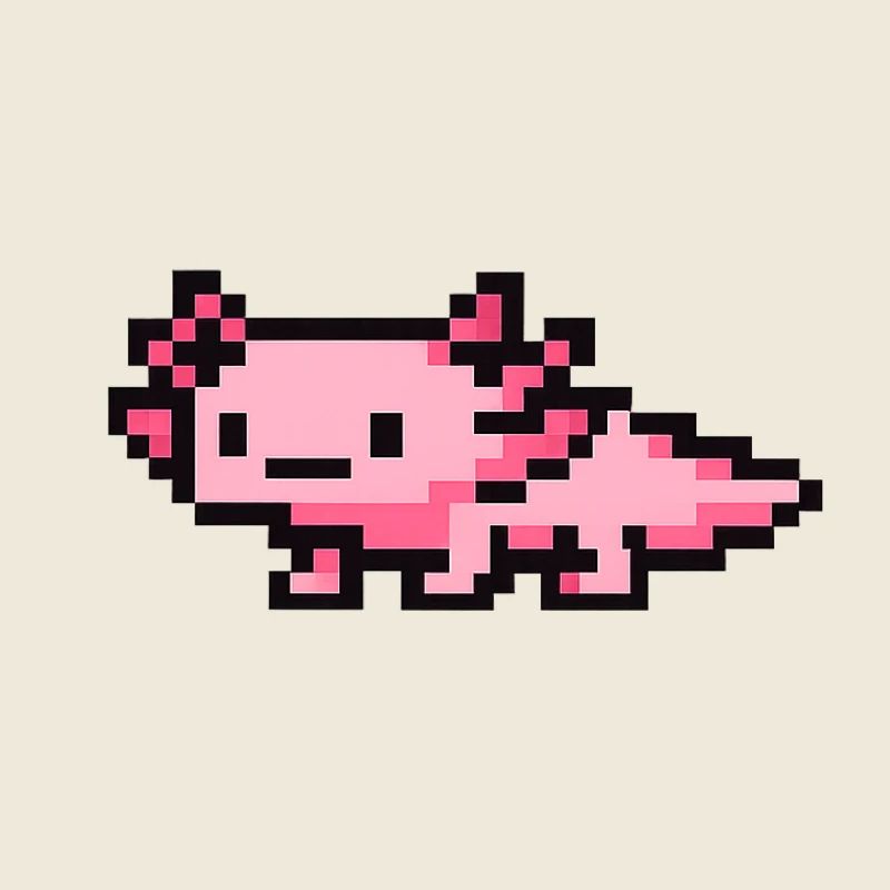 Axolotl pixel art rose pixelisé