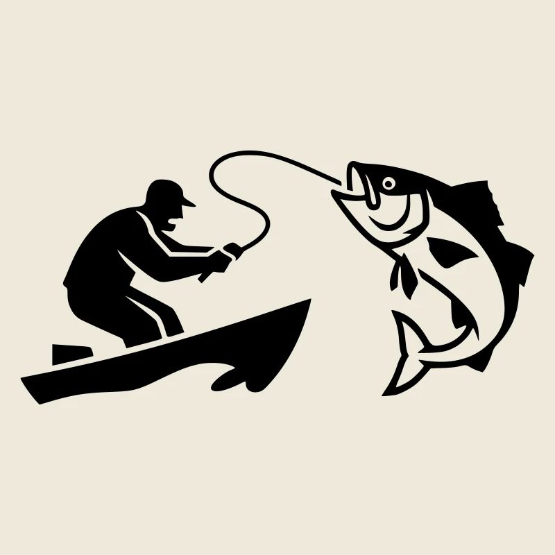 Angler Boot Fisch Silhouette