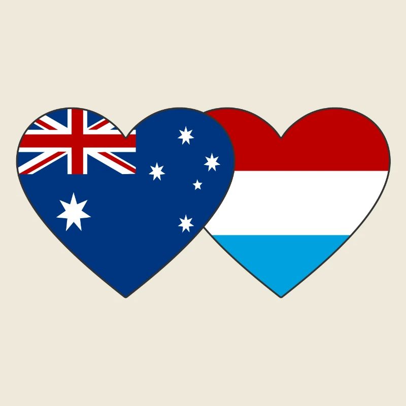 Australia Luxembourg Flag Heart