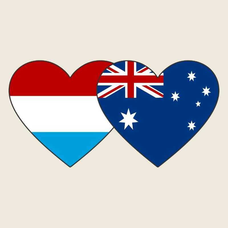Luxembourg Australia Flag Heart