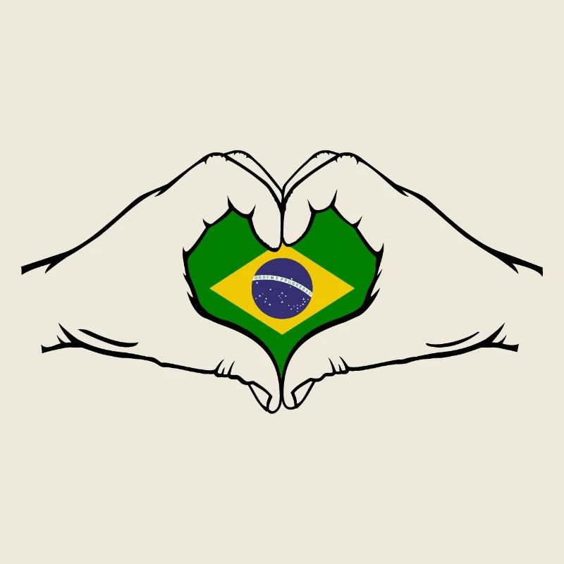 Drapeau du Brésil Aiguilles Forme De Coeur