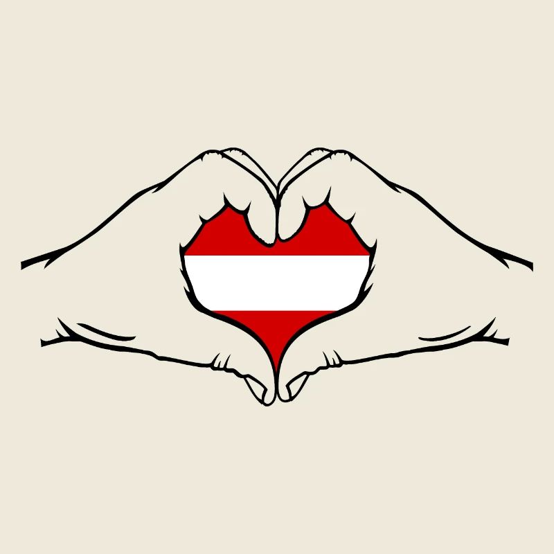 Drapeau autrichien aiguilles en forme de coeur