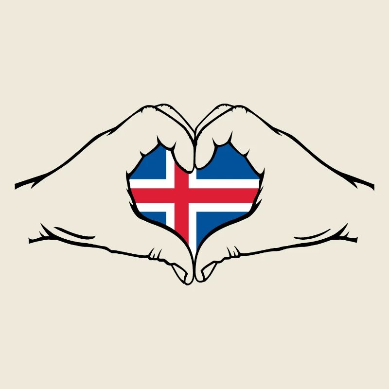 Drapeau de l’Islande Aiguilles Forme De Coeur